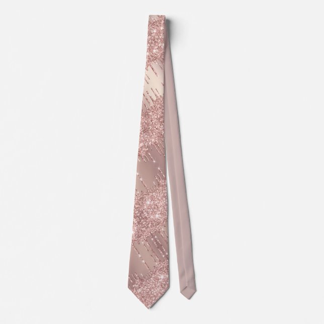 Rose Gold Blush Glitter Tie (Front)