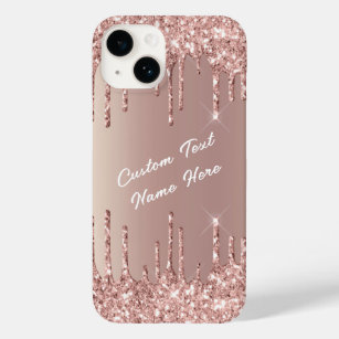 Rose Gold Blush Glitter Your Name Gift iPhone Case