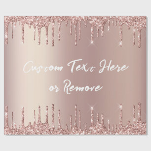 Rose Gold Blush Glitter Your Text Wrapping Paper
