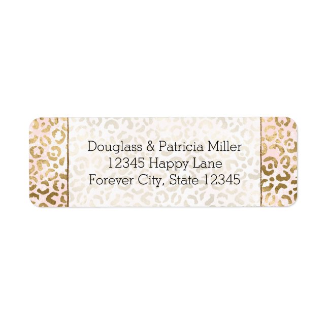 Rose Gold Blush Leopard Print Label (Front)