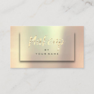 Rose Gold Blush Metallic Minimal Makeup Artist 3D Business Card
