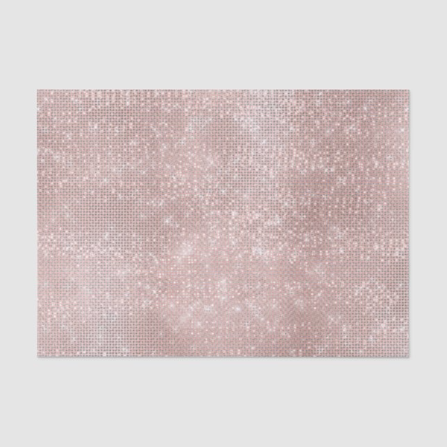 Rose Gold Blush Metallic Powder Glitter Spark Gray Tissue Paper (Front)