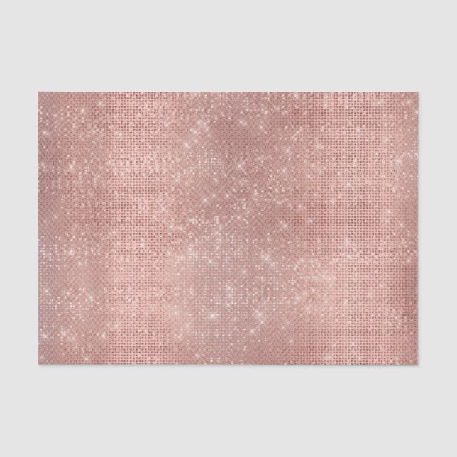 Rose Gold Blush Metallic Powder Glitter Spark Lux Tissue Paper (Front)