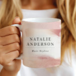 Rose Gold Blush Modern Feminine Small Business Coffee Mug<br><div class="desc">Personalized Hair Stylist Mug | Blush Watercolor Beauty Business Coffee Cup Start your day in style with this personalized hair stylist mug, featuring a soft blush watercolor design and elegant custom name typography. Perfect for hair stylists, salon owners, and beauty professionals, this custom mug adds a calm, polished touch to...</div>