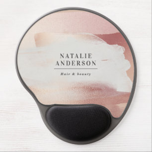 Rose Gold Blush Modern Feminine Small Business Gel Mouse Pad
