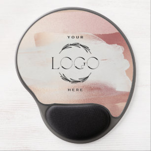 Rose Gold Blush Modern Feminine Small Business Gel Mouse Pad