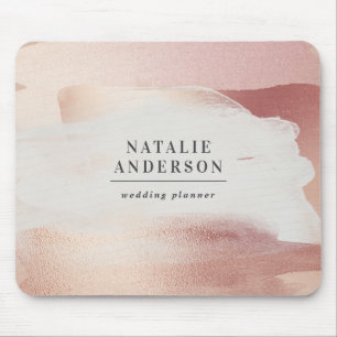 Rose Gold Blush Modern Feminine Small Business Mouse Pad