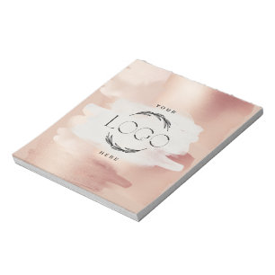 Rose Gold Blush Modern Feminine Small Business Notepad