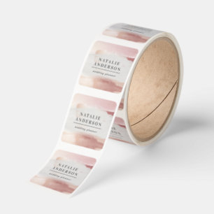 Rose Gold Blush Modern Feminine Small Business Square Sticker