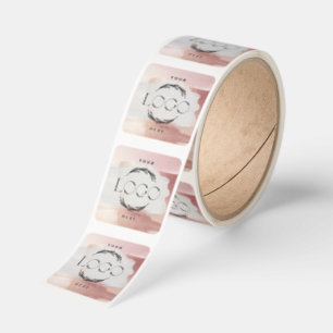 Rose Gold Blush Modern Feminine Small Business Square Sticker