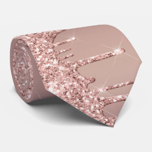 Rose Gold Blush Neck Tie Sparkly