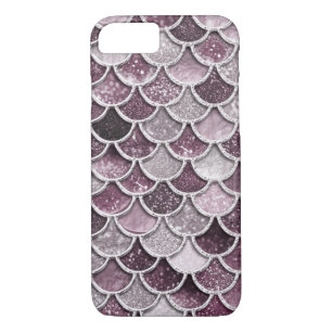 Rose Gold Blush Ombre Glitter Mermaid Scales iPhone 8/7 Case