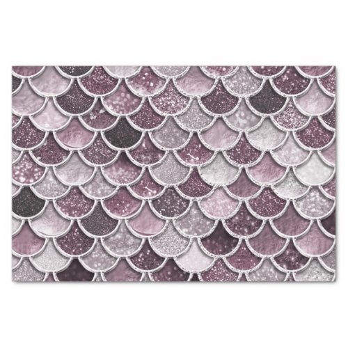 Rose Gold Blush Ombre Glitter Mermaid Scales Tissue Paper