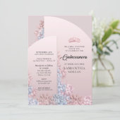 Rose gold blush pink arch spring Quinceanera Invitation (Standing Front)