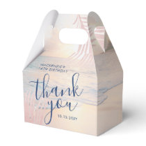 Rose Gold Blush Pink Beach Birthday Elegant Gable Favor Boxes
