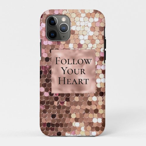 Rose Gold Blush Pink Confetti iPhone 11 Pro Case