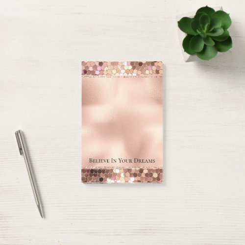 Rose Gold Blush Pink Confetti Post_it Notes