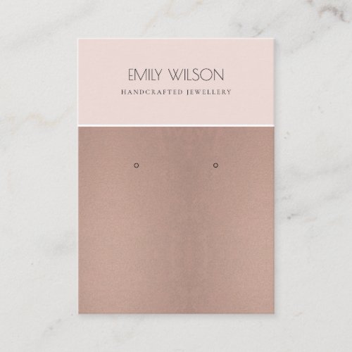ROSE GOLD BLUSH PINK COPPER EARRING DISPLAY BUSINESS CARD