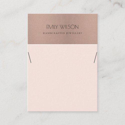 ROSE GOLD BLUSH PINK COPPER NECKLACE DISPLAY BUSINESS CARD
