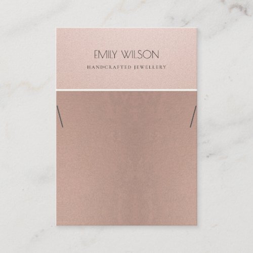 ROSE GOLD BLUSH PINK COPPER NECKLACE DISPLAY BUSINESS CARD