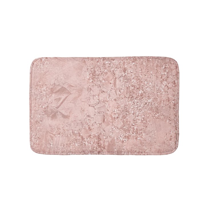 Rose Gold Blush Pink Crystal Glass Luxury Pink Bath Mat Zazzle