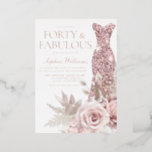 Rose Gold, Blush Pink Dress 40th Birthday Party Foil Invitation<br><div class="desc">Rose Gold,  Blush Pink Dress 40th Birthday Party Foil Invitation

See other invitations in our Niche and Nest Store</div>