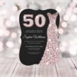 Rose Gold Blush Pink Dress Black 50th Birthday Invitation<br><div class="desc">Rose Gold Blush Pink Dress Black 50th Birthday Womans Party Invitation

Variations to the invitation and matching items in our store</div>