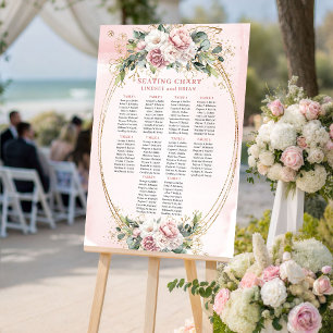 Rose Gold Blush Pink Elegant Seating Chart Foam Board