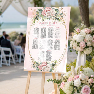 Rose Gold Blush Pink Floral Foam Board Seating 