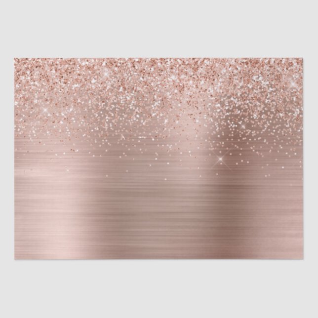 Rose Gold Blush Pink Glam Glitter Tissue Paper (Front)