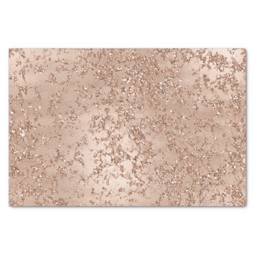 Rose Gold Blush Pink Glam Sparkle Crackle Chic Tissue Paper