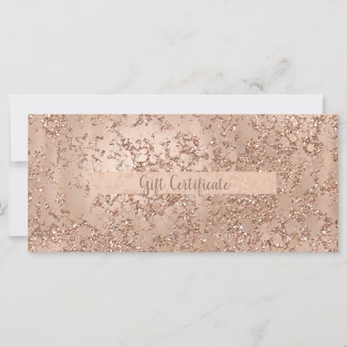 Rose Gold Blush Pink Glam Sparkle Gift Certificate