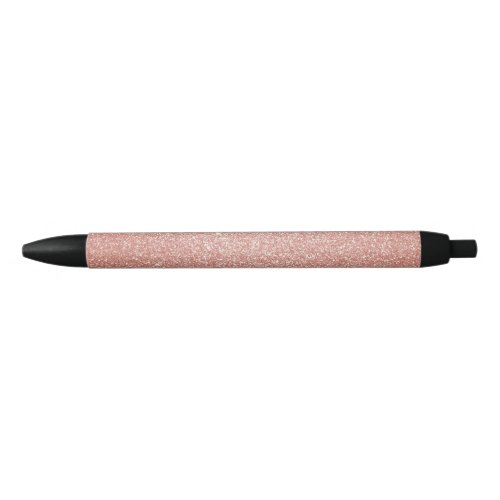 Rose Gold _Blush Pink Glitter and Sparkle Black Ink Pen