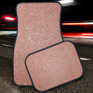 Rose Gold -Blush Pink Glitter and Sparkle Car Floor Mat
