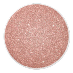 Rose Gold -Blush Pink Glitter and Sparkle Ceramic Knob
