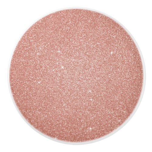 Rose Gold _Blush Pink Glitter and Sparkle Ceramic Knob