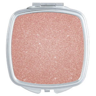 Rose Gold -Blush Pink Glitter and Sparkle Compact Mirror