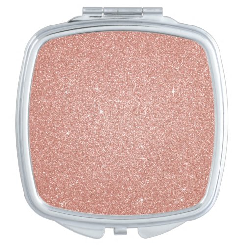 Rose Gold _Blush Pink Glitter and Sparkle Compact Mirror