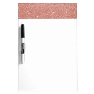 Rose Gold -Blush Pink Glitter and Sparkle Dry Erase Board