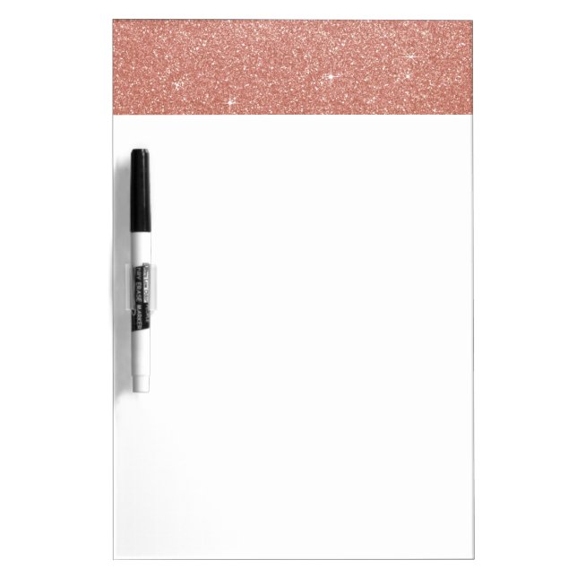 Rose Gold -Blush Pink Glitter and Sparkle Dry Erase Board (Front)