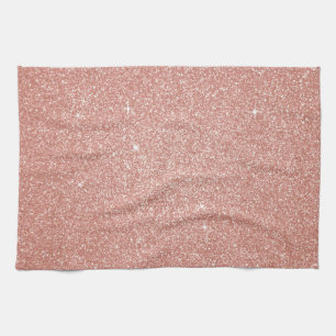 Rose Gold -Blush Pink Glitter and Sparkle Kitchen Towel