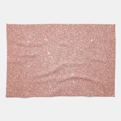 Rose Gold _Blush Pink Glitter and Sparkle Kitchen Towel