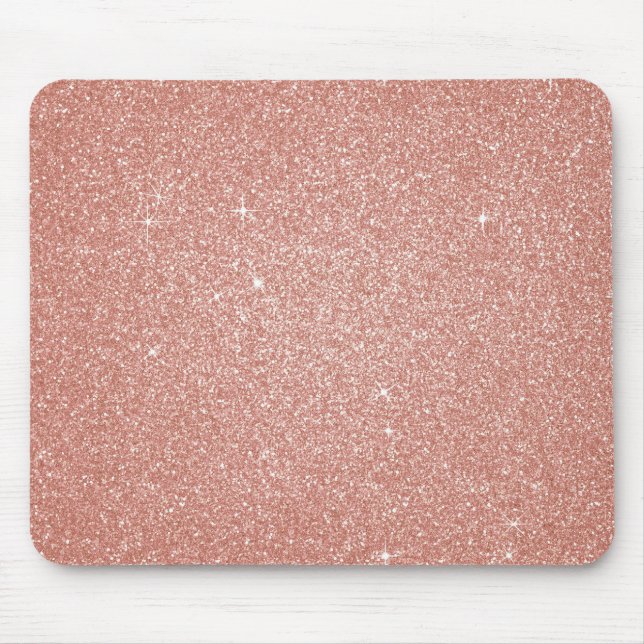 Rose Gold -Blush Pink Glitter and Sparkle Mouse Pad (Front)