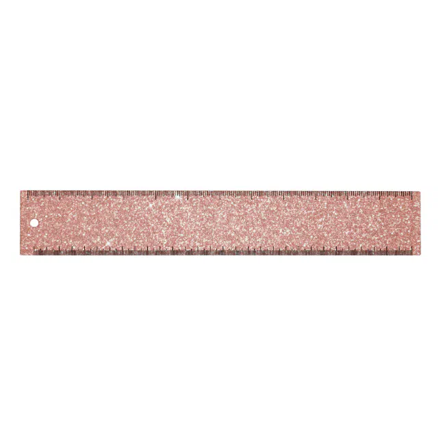 Rose Gold Ruler Rose Gold -Blush Pink Glitter and Sparkle Ruler | Zazzle