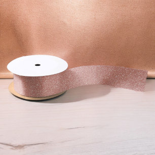 Rose Gold -Blush Pink Glitter and Sparkle Satin Ribbon