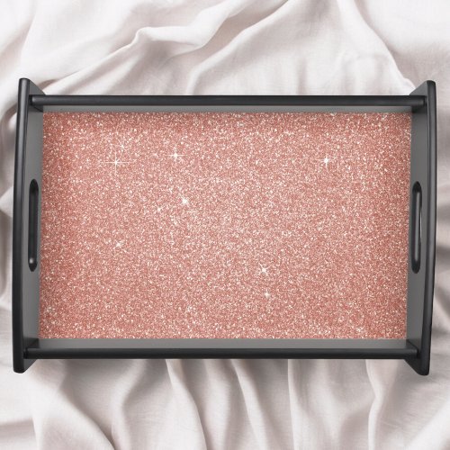 Rose Gold _Blush Pink Glitter and Sparkle Serving Tray
