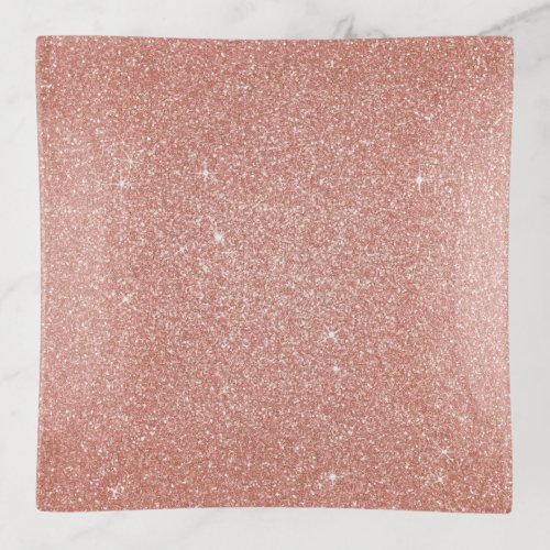 Rose Gold _Blush Pink Glitter and Sparkle Trinket Tray