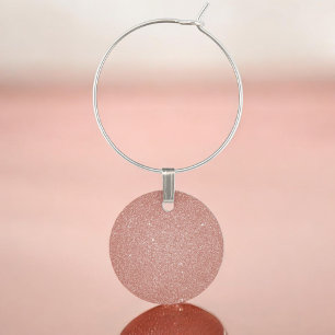 Rose Gold -Blush Pink Glitter and Sparkle Wine Charm