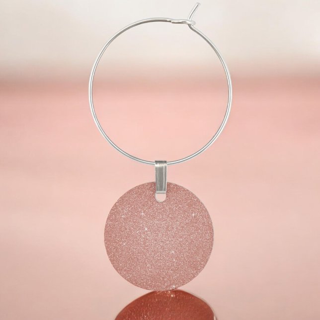 Rose Gold -Blush Pink Glitter and Sparkle Wine Charm (Creator Uploaded)