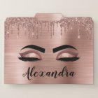 Rose Gold Blush Pink Glitter Eyelashes Monogram